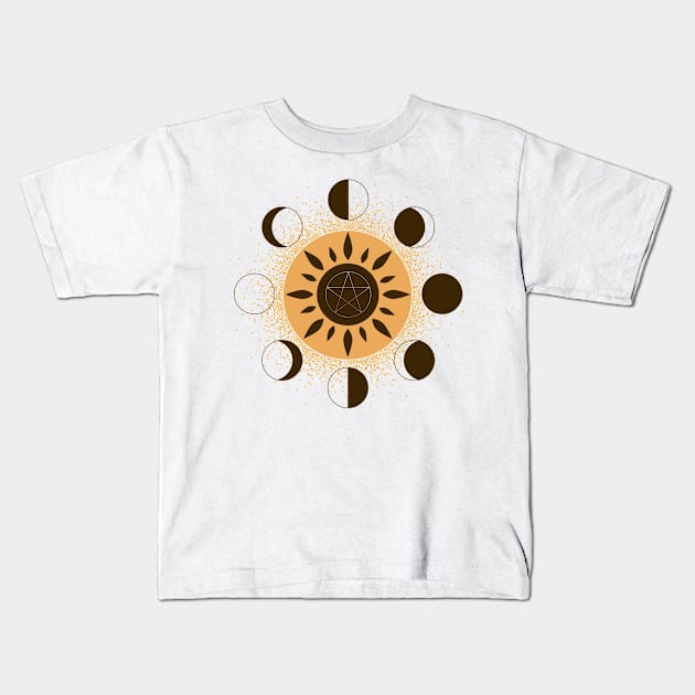 Phases of the Moon Kids T-Shirt by The Cottage Cauldron